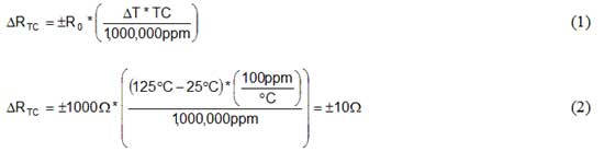 电阻器温度规范计算公式