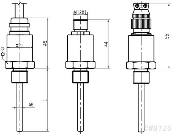 CWB120温度变送器外形尺寸图