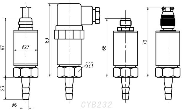 CYB232微压变送器外形图