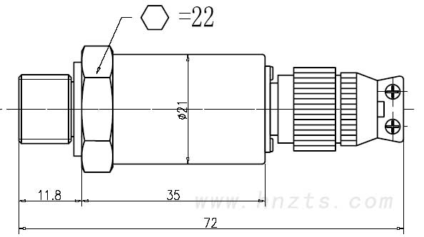 CYB320-C4型工程机械压力变送器外形CAD图