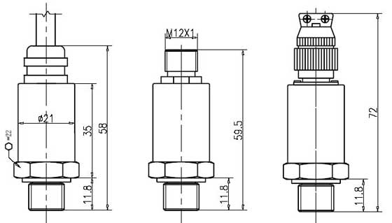 CYB320压力变送器外形尺寸