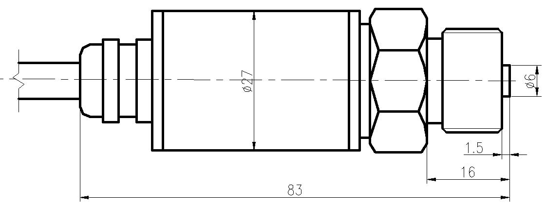 CYB230通用型压力变送器防水接头外形图